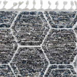 Homeroots.co 374389 94 X 126 X 1 Grey Or  Teal Polyester Rug