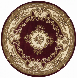 Homeroots.co 352949 7' Round Polypropylene Redor Ivory Area Rug