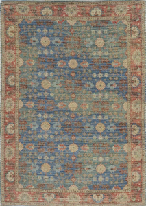 Homeroots.co 354094 7' X 9'  Jute Blue Or  Red Area Rug