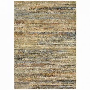 Homeroots.co 383705 8'x10' Distressed Gold And Green Abstract Indoor A