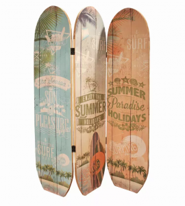 Homeroots.co 342732 47 X 1 X 71 Multicolor Wood Surfboard Summer  Scre