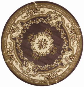 Homeroots.co 352954 7' Round Polypropylene Plumor Ivory Area Rug