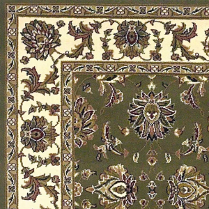 Homeroots.co 352867 7' Square Polypropylene Green And  Ivory  Area Rug