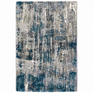 Homeroots.co 383673 7'x9' Grey And Blue Grey Skies Indoor Area Rug