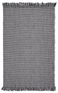 Homeroots.co 350264 9' X 12'  Gray Houndstooth Wool Area Rug