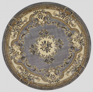 Homeroots.co 352955 7' Round Polypropylene Slate Blue Area Rug