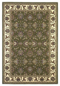 Homeroots.co 354176 7' X 10'  Polypropylene Green Or  Ivory  Area Rug