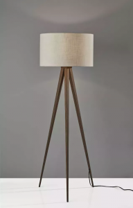 Homeroots.co 372908 Treble Floor Lamp Three Walnut Finish Legs