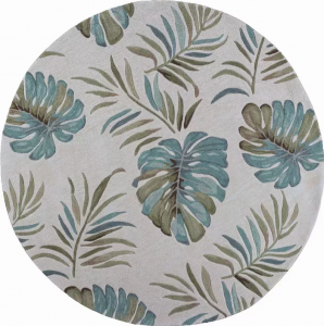 Homeroots.co 353040 5' Round  Polyester Ivory  Area Rug