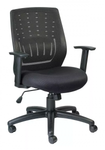 Homeroots.co 372422 Black Mesh  Fabric Office Rolling Desk Chair