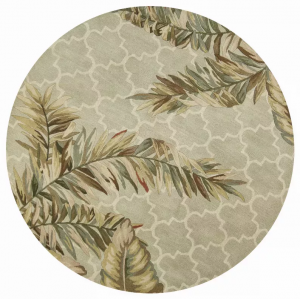 Homeroots.co 354155 5' Round  Wool Sage Area Rug