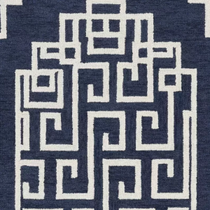 Homeroots.co 374681 108 X 144 Navy Ivory  Wool Rug