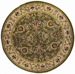 Homeroots.co 352857 7' Octagon Polypropylene Green Or  Taupe Area Rug