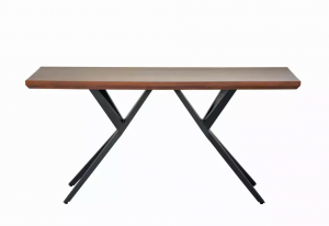 Homeroots.co 373096 Brown Black Wood Metal Console