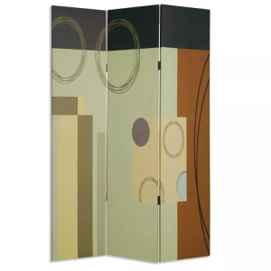 Homeroots.co 274753 1 X 48 X 72 Multi Color Wood Canvas 3 Panel Screen