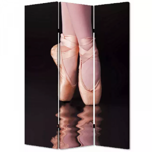 Homeroots.co 274641 1 X 48 X 72 Multi Color Wood Canvas Ballet  Screen