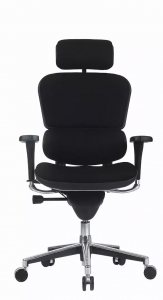 Homeroots.co 372352 Deluxe Ergonomic Black Leather Executive Office Ch