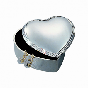 Creative 22003 Heart Jewelry Box, Nickel Plated 3 X 3