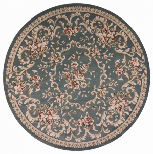 Homeroots.co 352678 7' Round  Polypropylene Slate Blue Area Rug