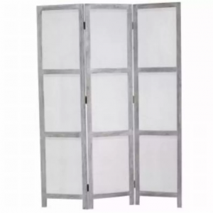 Homeroots.co 274877 1 X 53 X 67 Gray Wood Breezer Mesh  Screen