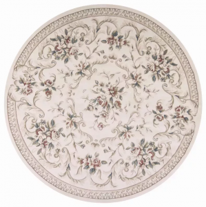 Homeroots.co 352686 7' Round  Polypropylene Ivory  Area Rug