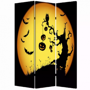 Homeroots.co 274869 1 X 48 X 72 Multi Color Wood Canvas Halloween  Scr