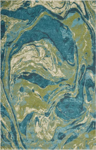 Homeroots.co 375617 99 X 122 Teal Polypropylene Rug