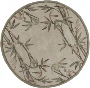 Homeroots.co 350212 7' Round Wool Ivory  Area Rug