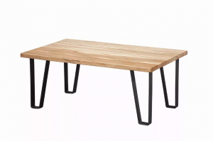 Homeroots.co 373952 Natural Maple And Black Steel Coffee Table