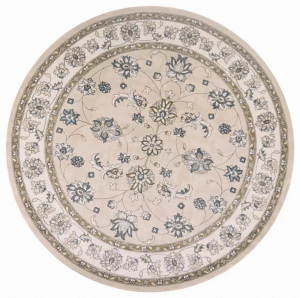 Homeroots.co 352688 7' Round  Polypropylene Beige Or  Ivory  Area Rug