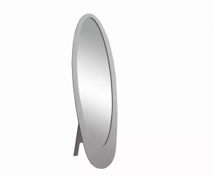 Homeroots.co 355748 18.5 X 18.75 X 59 Grey Oval Frame  Mirror