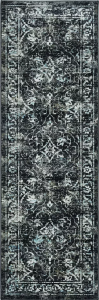 Homeroots.co 374528 94 X 134 Midnight Polypropylene Or Viscose Rug