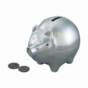 Creative 23237 Pig Bank, Large, Nickel Plated 4 H X 3.25 W X 5