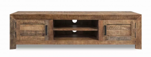 Homeroots.co 379811 Solid Wood 2 Cabinet Tv Stand And Media Console