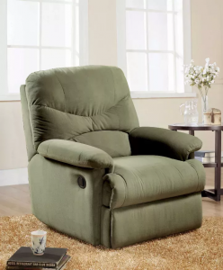 Homeroots.co 374162 35 X 35 X 40 Sage Microfiber Recliner (motion)