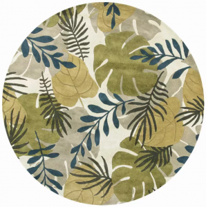 Homeroots.co 350159 7' Round Wool Ivory  Area Rug