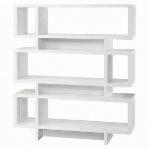 Homeroots.co 332861 Modern 55h White Finish Hollow Core Bookcase