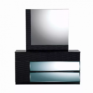 Homeroots.co 384014 Modern Black Mirror With Clean Angeled Lines