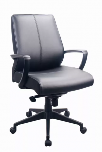 Homeroots.co 372456 25.5 X 28.75 X 40 Black Leather Chair