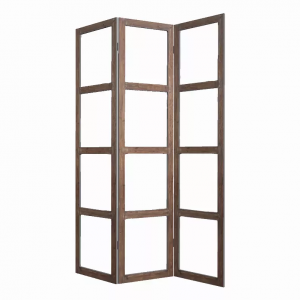 Homeroots.co 274608 1 X 63 X 84 Brown Wood Glass  Screen