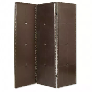 Homeroots.co 274879 1 X 60 X 72 Brown Faux Leather  Screen