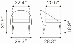 Zuo 102006 Cruise Chair Accent Gray