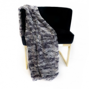 Plutus PBSF1523-102x116 Plutus Metal Wild Rabbit Faux Fur Luxury Throw