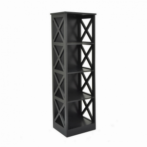 Plutus PBTH92948 Storage Rack-black In Black Wood