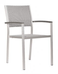 Zuo 701865 Metropolitan Arm Chair (set Of 2) Brushed Aluminum