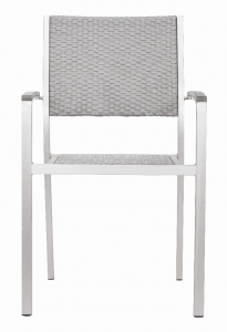 Zuo 701865 Metropolitan Arm Chair (set Of 2) Brushed Aluminum