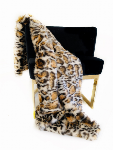 Plutus PBDT1609-114x120 Plutus Brown  Tiger Faux Fur Luxury Throw Blan