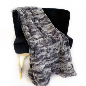 Plutus PBSF1523-114x120 Plutus Metal Wild Rabbit Faux Fur Luxury Throw