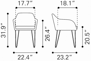 Zuo 109210 Braxton Dining Chair (set Of 2) Vintage Gray