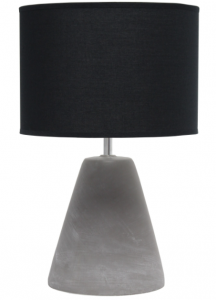 All LT2059-BLK Simple Designs Pinnacle Concrete Table Lamp, Black